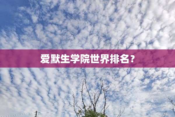 爱默生学院世界排名？
