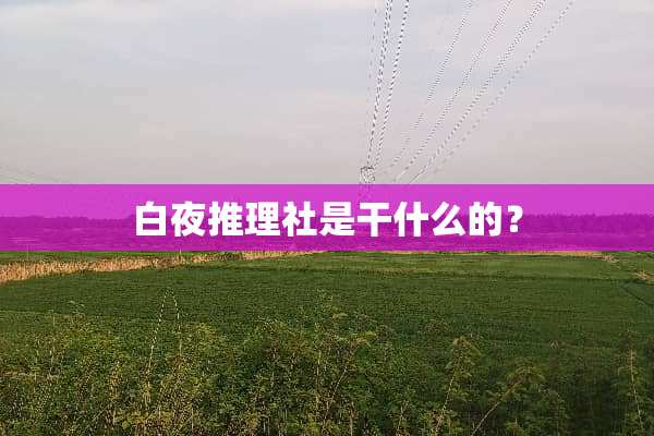 白夜推理社是干什么的？