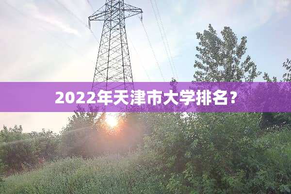 2022年天津市大学排名？