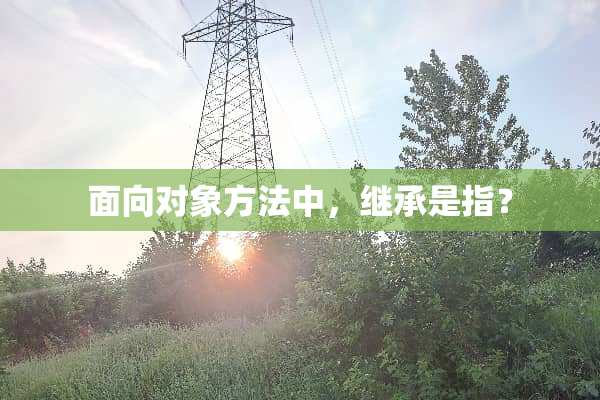 面向对象方法中，继承是指？