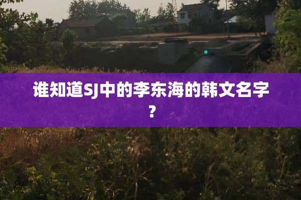 谁知道SJ中的李东海的韩文名字？