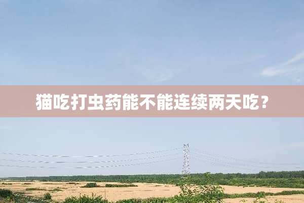 猫吃打虫药能不能连续两天吃？
