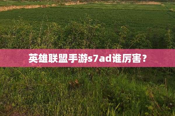 英雄联盟手游s7ad谁厉害？