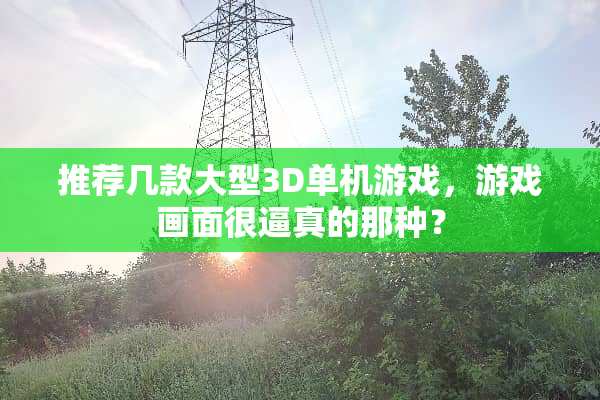 推荐几款大型3D单机游戏，游戏画面很逼真的那种？