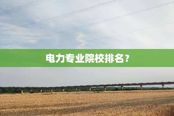 电力专业院校排名？
