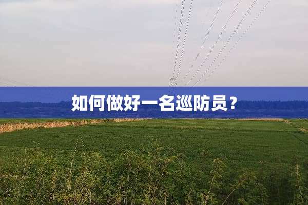 如何做好一名巡防员？