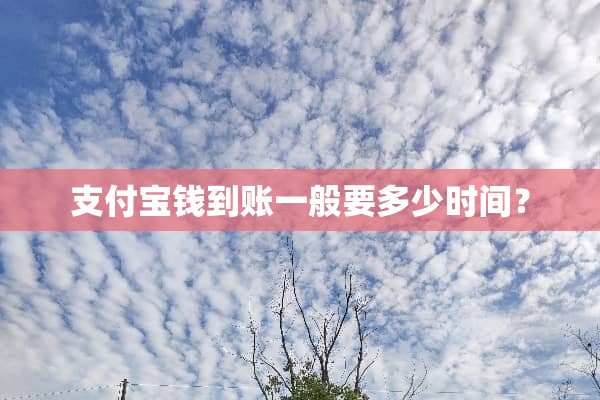 支付宝钱到账一般要多少时间？