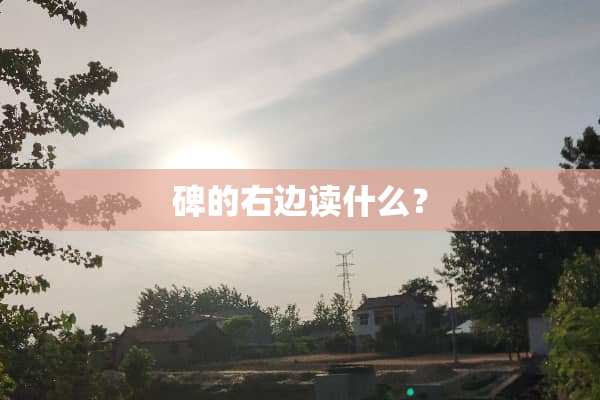 碑的右边读什么？