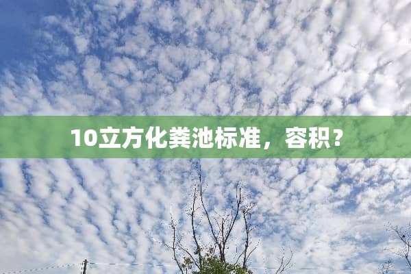 10立方化粪池标准，容积？