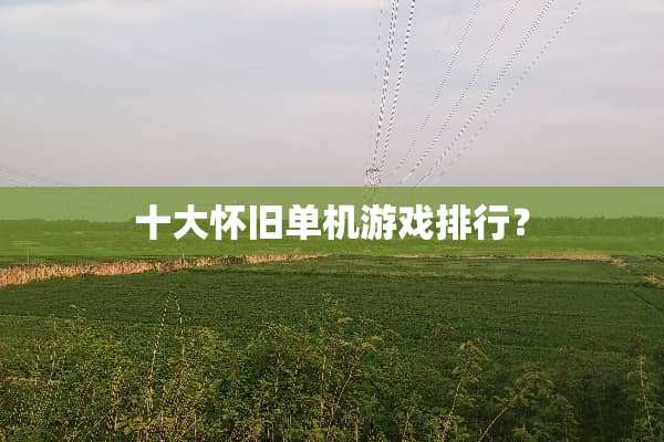 十大**单机游戏排行？