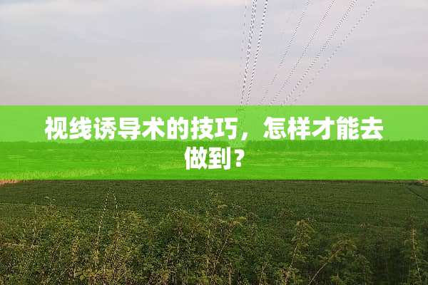 视线诱导术的技巧，怎样才能去做到？