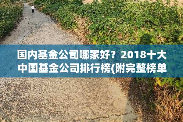 国内基金公司哪家好？2018十大中国基金公司排行榜(附完整榜单)？