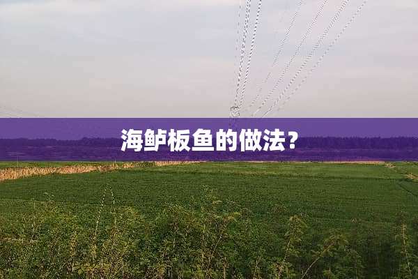海鲈板鱼的做法？