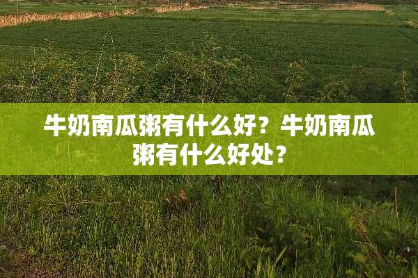 牛奶南瓜粥有什么好？牛奶南瓜粥有什么好处？