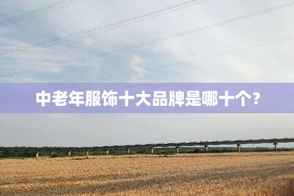 中老年服饰十大品牌是哪十个？
