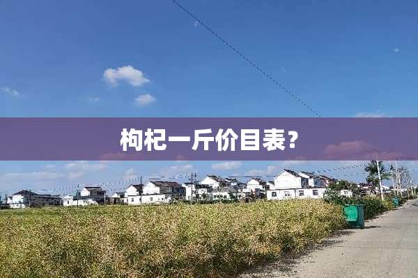枸杞一斤价目表？