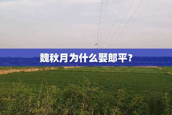 魏秋月为什么娶郎平？
