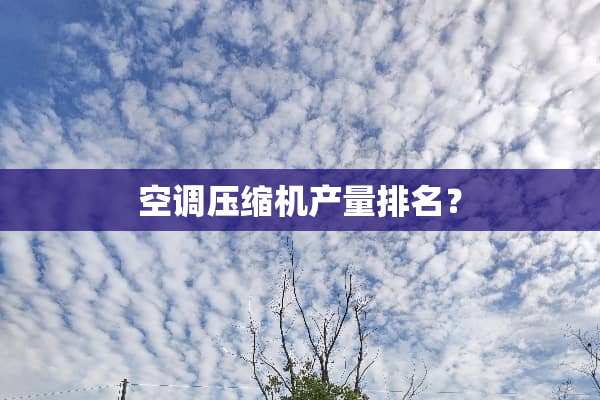 空调压缩机产量排名？