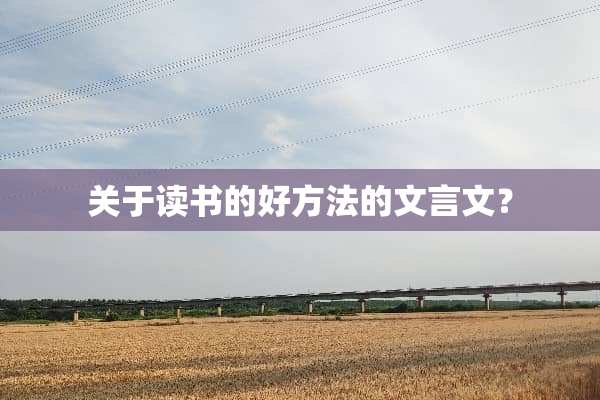 关于读书的好方法的文言文？