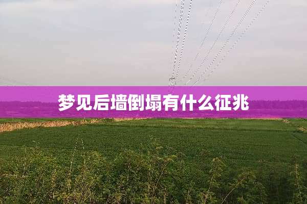 梦见后墙倒塌有什么征兆