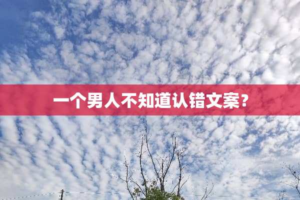 一个男人不知道认错文案？