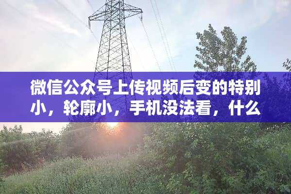 微信公众号上传视频后变的特别小，轮廓小，手机没法看，什么原因，视频小于20M？