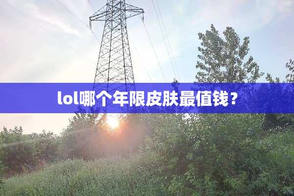 lol哪个年限皮肤最值钱？