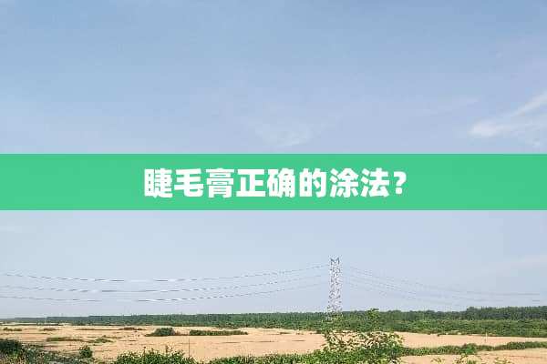 睫毛膏正确的涂法？