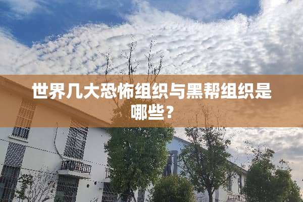 世界几大恐怖组织与黑帮组织是哪些？