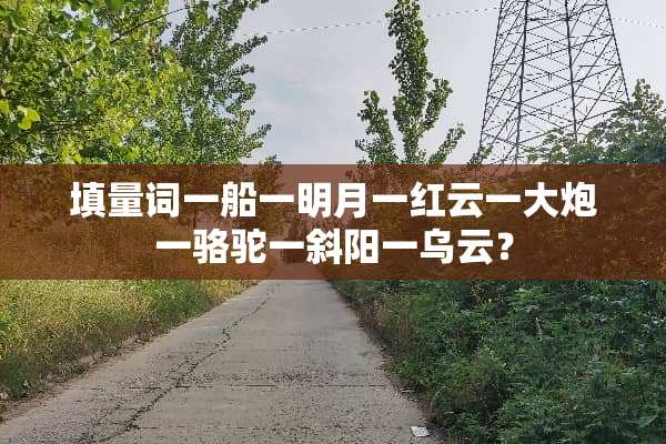 填量词一船一明月一红云一大炮一骆驼一斜阳一乌云？
