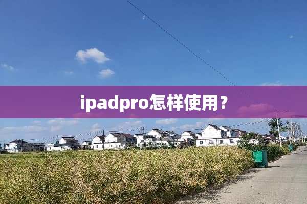 ipadpro怎样使用？
