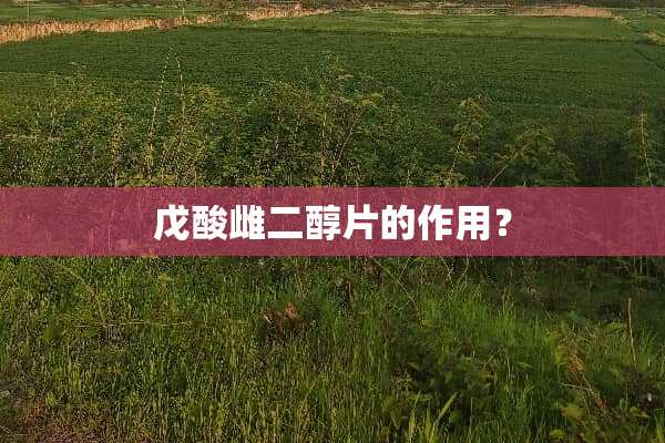 戊酸雌二醇片的作用？