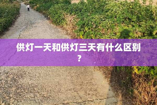 供灯一天和供灯三天有什么区别？