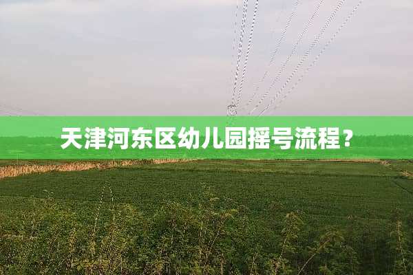 天津河东区幼儿园摇号流程？