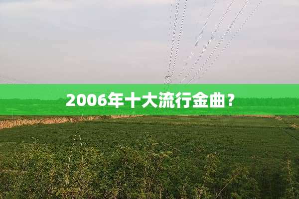 2006年十大流行金曲？