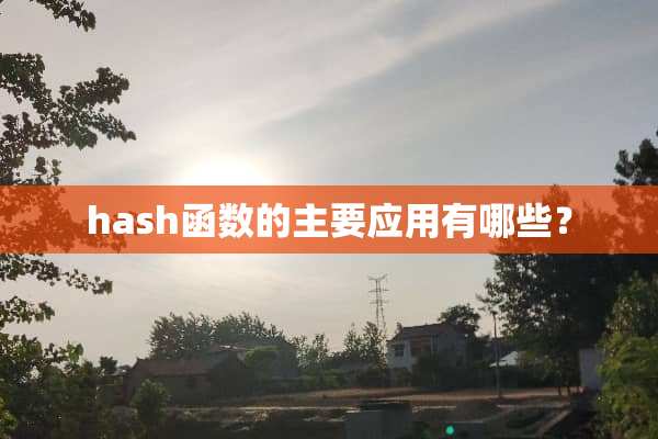hash函数的主要应用有哪些？