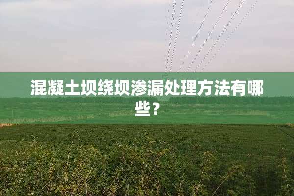 混凝土坝绕坝渗漏处理方法有哪些？