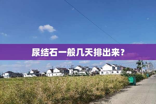 尿结石一般几天排出来？