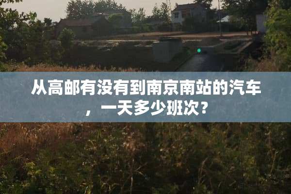 从高邮有没有到南京南站的汽车，一天多少班次？