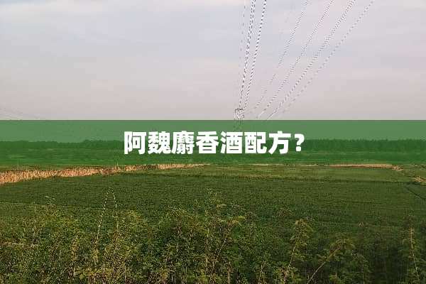 阿魏麝香酒配方？