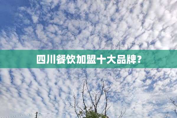 四川餐饮加盟十大品牌？
