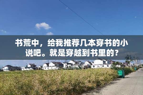 书荒中，给我推荐几本穿书的小说吧。就是穿越到书里的？