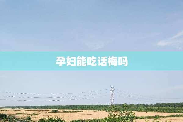 孕妇能吃话梅吗