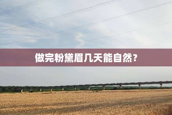 做完粉黛眉几天能自然？