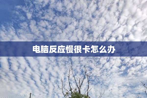 电脑反应慢很卡怎么办