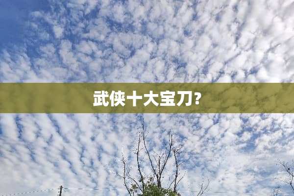 武侠十**刀？