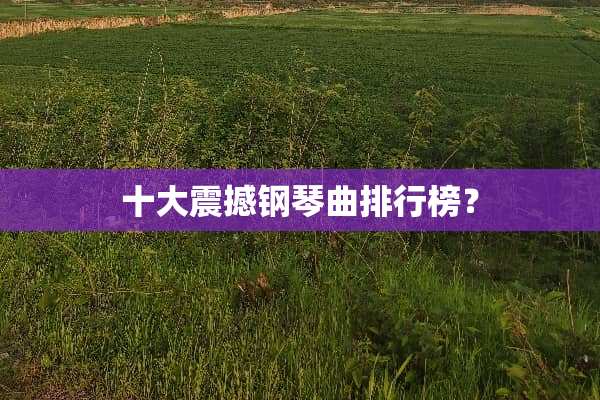 十大震撼钢琴曲排行榜？