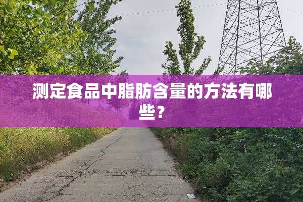 测定食品中脂肪含量的方法有哪些？