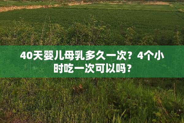 40天婴儿母*多久一次？4个小时吃一次可以吗？