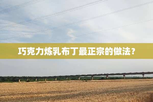 巧克力炼*布丁最正宗的做法？